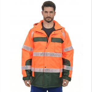 Quality 300D Oxford Safety Hi Vis Workwear Jacket Windproof And Waterproof wholesale