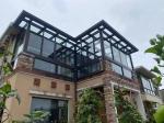 Weather Resistant Modular Sunroom Addition Peaked Single Glass Patio Into