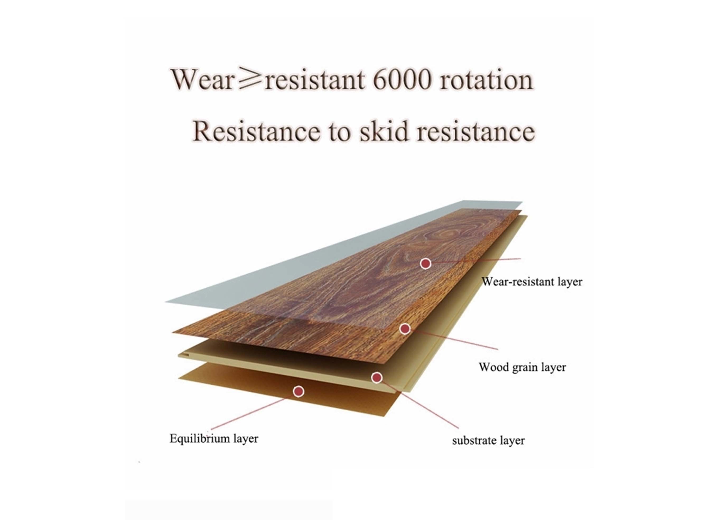 Home HDF Laminate Wood Flooring Walnut Color Wax Carb2 AC4 Embossed Surface