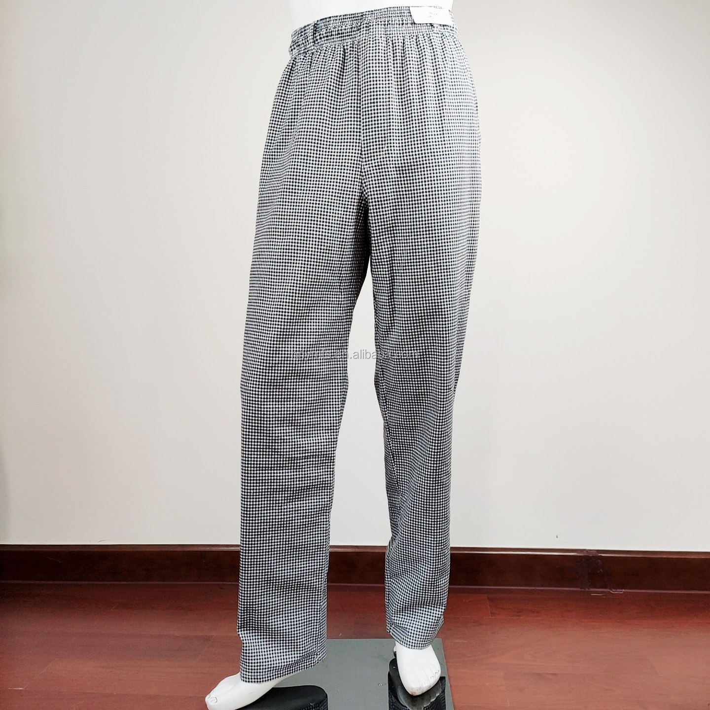 Back And White Trousers Modern Fit Unisex Twill Checks Chef Works Pants
