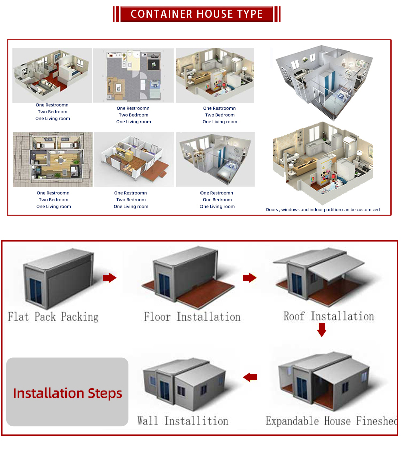 Sandwich Panel Steel Foldable Prefab Container House With Good Insulation
