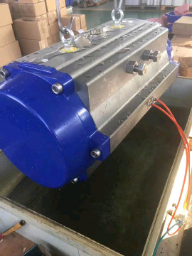 blue colour aluminum alloy body rack and pinion pneumatic actuator