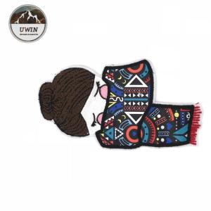 Quality Japanese Style Chenille Embroidery Patches , Kimono Girl Retro Patches For Clothing wholesale