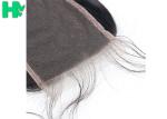 Grade 9A Human Hair Closure With Baby Hair Bleached Knots / Brazillian Body Wave