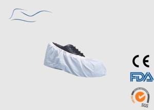 Quality 40G Non Skid Disposable Shoe Covers Pure White Color For Laboratories wholesale