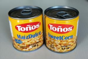 Quality Tonos Brand Sweet Canned Corn Maiz Dulze 185g Lithographic Cans wholesale