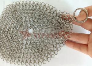 Quality Round Shape Stainless Steel Ring Mesh Chain Mail Scrubber For Kitchen Cleaning wholesale