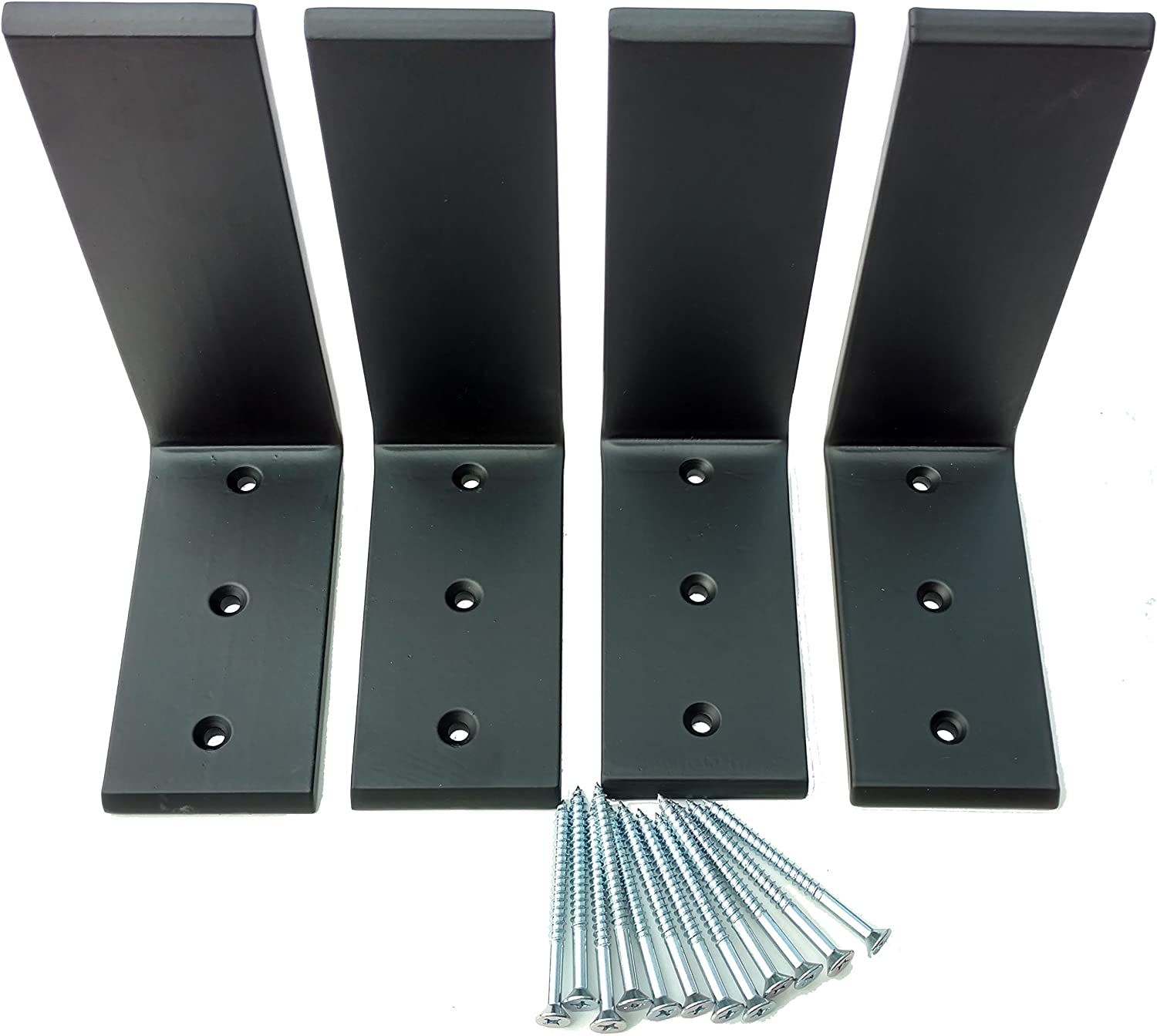 Heavy Duty Black Steel 6" x 8" Countertop Support Brackets
