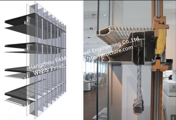 Double Glass Wall Ventilated Facade Office Building Glass Curtain Wall Stick