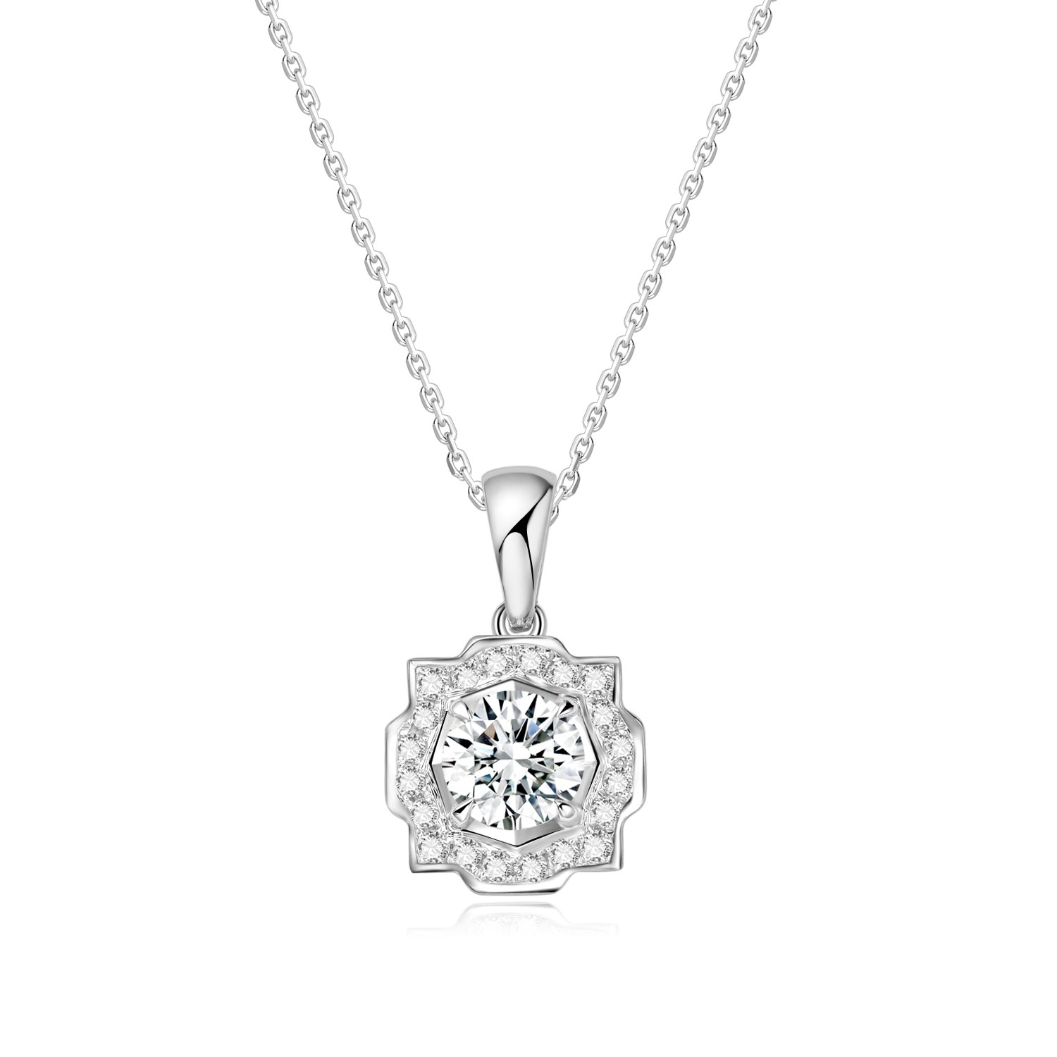 Cool style 18k Gold Lab-Grown Diamond Pendant individuality style White Diamond jewelry