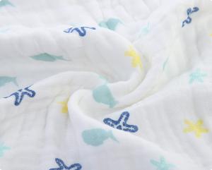 Quality Fastness Four Layer Floral Cotton Gauze Fabric Gauze Bath Towel 57 Inch wholesale
