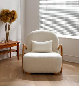 Quality 870*660mm Teddy Lounge Fabric Leisure Chair 36cm Scientific Sitting Height wholesale
