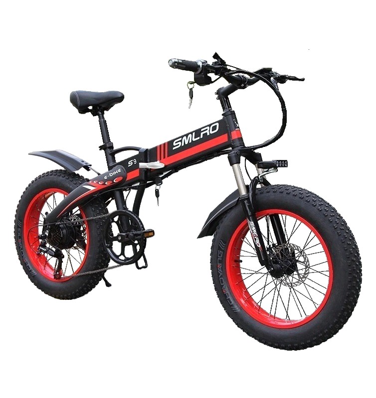 Disc Brake 20 Inch Folding Electric Bike , Brushless Geared 500w Fat Tire Ebike