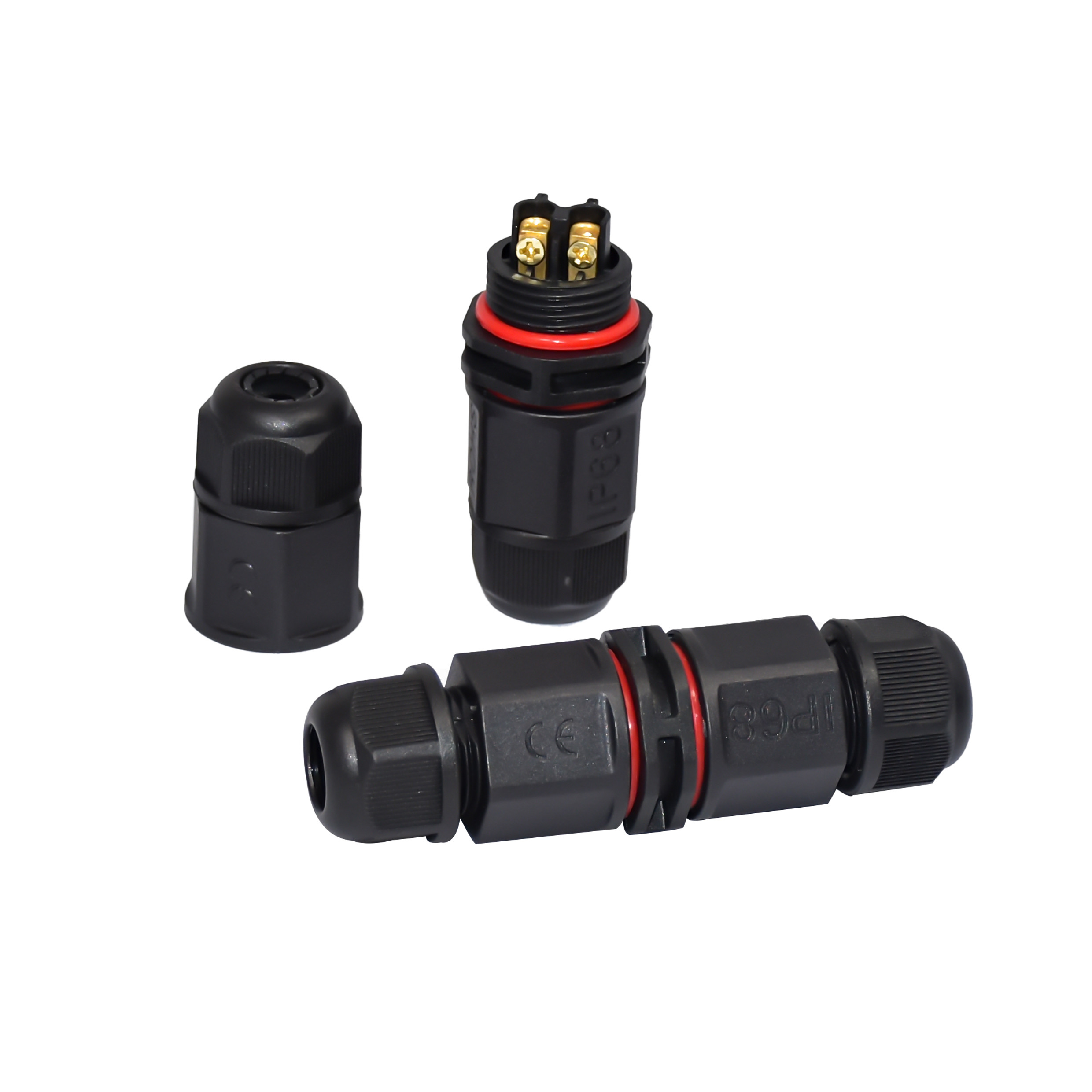 Nylon LED Waterproof Connector No Soldering 2pin 3pin 4 Pin Cable Connector L Type