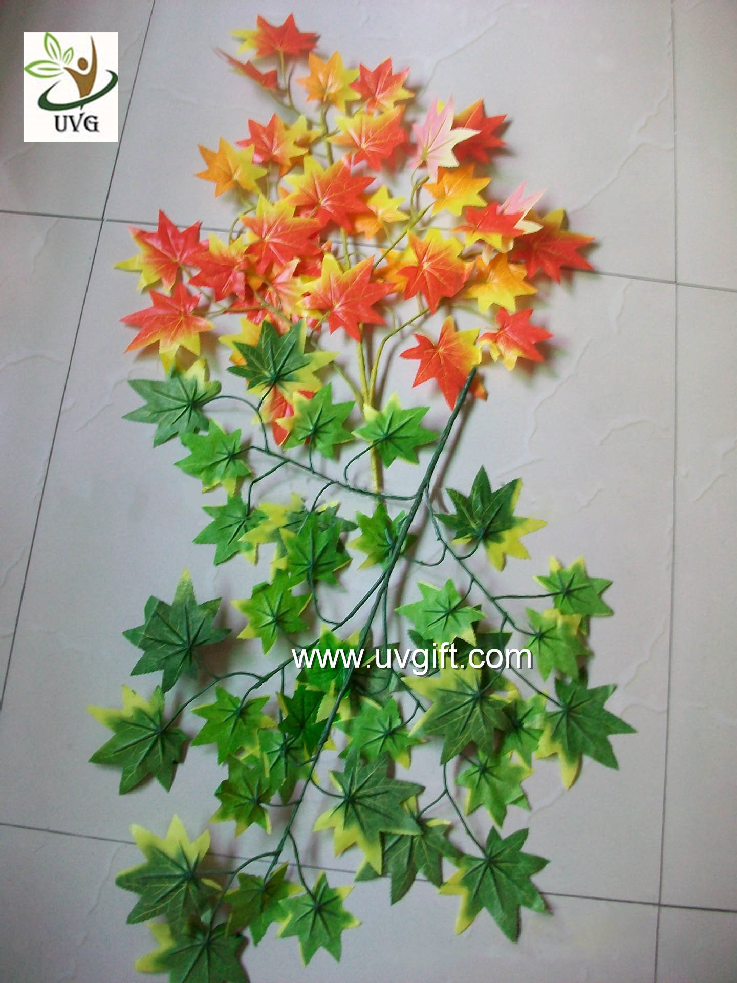 UVG garden ornament orange artificial maple leaves for holiday living outdoor decoration GRE054