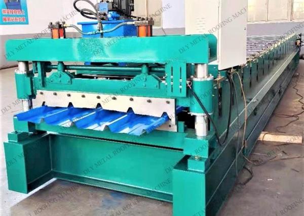 Hydraulic Cutting 1.25m Aluminium Corrugating Machine PLC Metal Roofing Roll