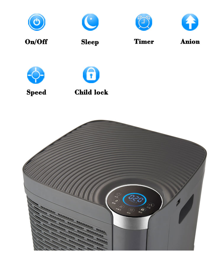 Homefish High Efficiency Deep Cleaning Air Purifier Large Coverage HEPA Carbon Filter Multi-layer Filter Air Purifier With Light