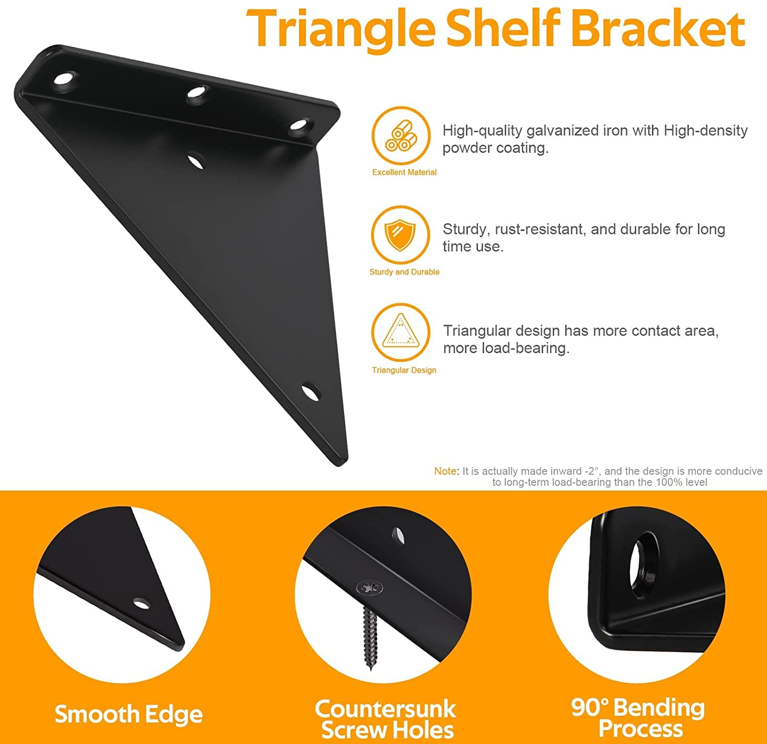 Sturdy Gold Floating Shelves Bracket Shelf Triangular Bracket for Heavy Duty Support