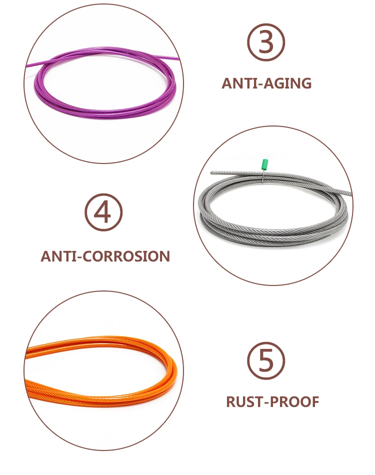 Cold Heading Steel Special PVC / Nylon Coated Stainless Steel Wire Rope Aircraft Cable