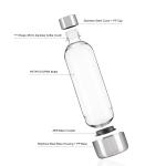 Refillable Clear Soda Maker Bottle With Stainless Steel Cap And Base