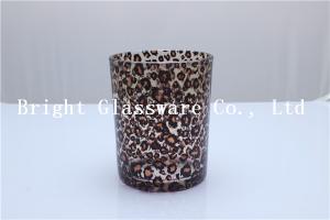 Quality fashion leopard logo design candle holder, Wholesale Glass Container wholesale