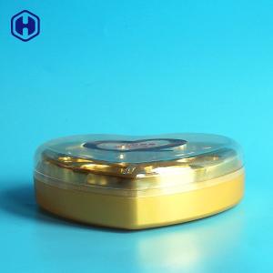 Quality 230ml Heart Shape Clear Plastic Cookie Boxes Chocolate Round Plastic Canisters wholesale