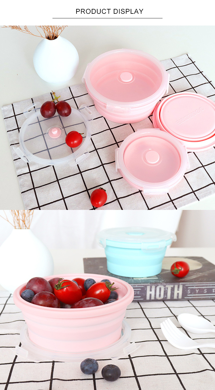 OEM ODM Supported Collapsible Silicone Food Storage Containers