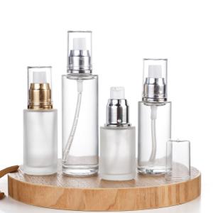 Quality Frosting Transparent Glass Cosmetic Bottle Eco Friendly With Sturdy Design wholesale