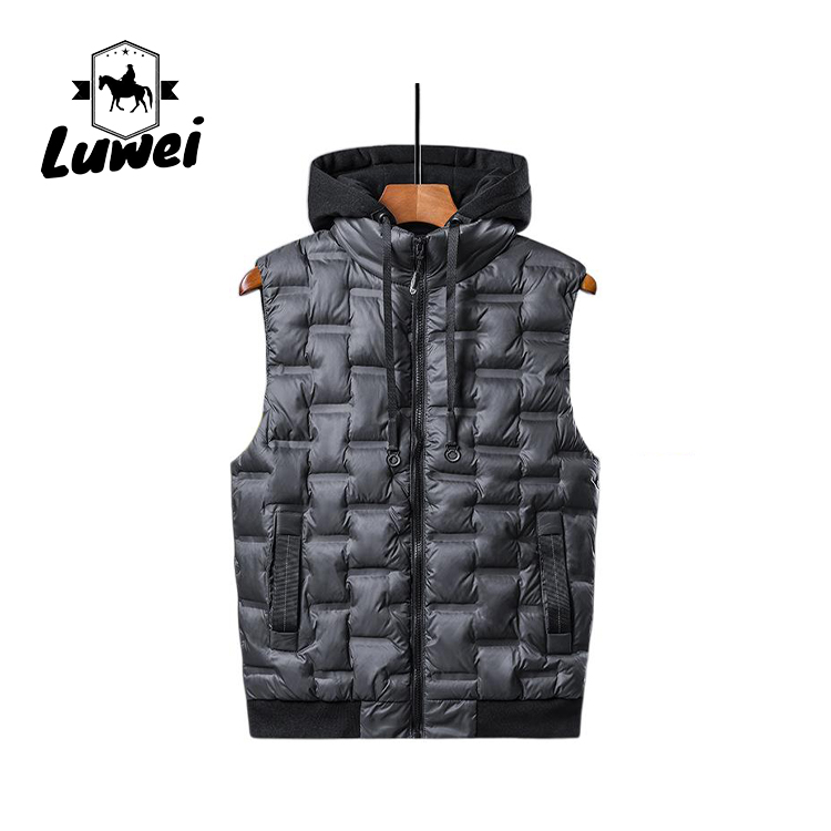 Custom Oversize Knit Windproof Thick Utility Polyester Cotton Luxury Quilted Waistcoat Thermal Casual Vests for Men