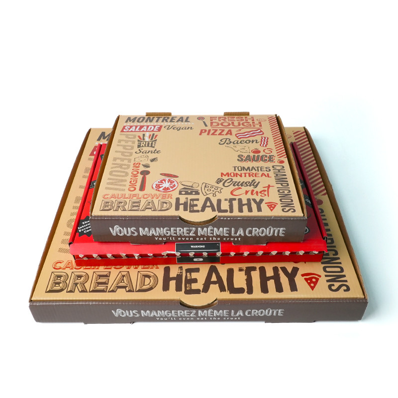 Printing Handling UV Coating Corrugated Carton Pizza Box For Custom Order