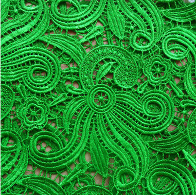 Polyester +Milk Silk Water Soluble Embroidery Fabric with Yellow Color