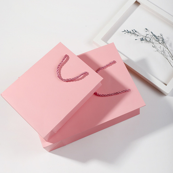 Reusable Biodegradable Top Handle Bag Customized Kraft Paper Gift Packaging Bag