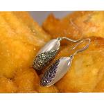 Thai Sterling Silver White Opal Marcasite Dangle Drop Earring(E12287WHITE )