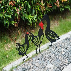 Quality Metal Silhouette Animal Garden Ornament Customized Stakes Decor wholesale