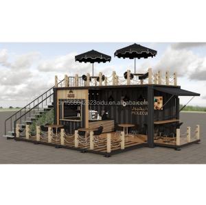 Quality Modern Design 20ft Custom Made Shipping Container Garden Coffee Shop Movable Bar Cafe Store Outdoor Steel Sandwich Panel wholesale