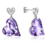 0.98x0.55in Sterling Silver Heart Earrings