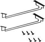 15.8-Inch Metal Wine Glass Rack Single Rail Under Cabinet Stemware Holder with