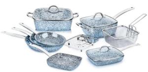 Quality durable granite coating casserole fry pan sauce pan cookware set wholesale