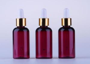Quality 50ml PET Custom Cosmetic Bottles Essential Oil Packaging With Dropper wholesale