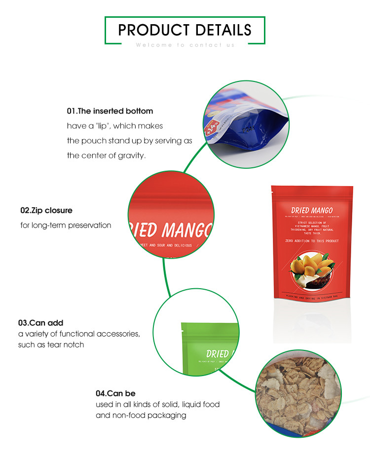 Flat Bottom Biodegradable Packaging Bags Laminated Pouch For Coffee Bean Packaging