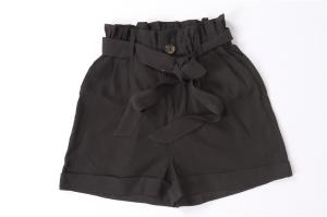 Quality Bandage Design Ladies Summer Black Shorts 92% Viscose 8% Polyester wholesale