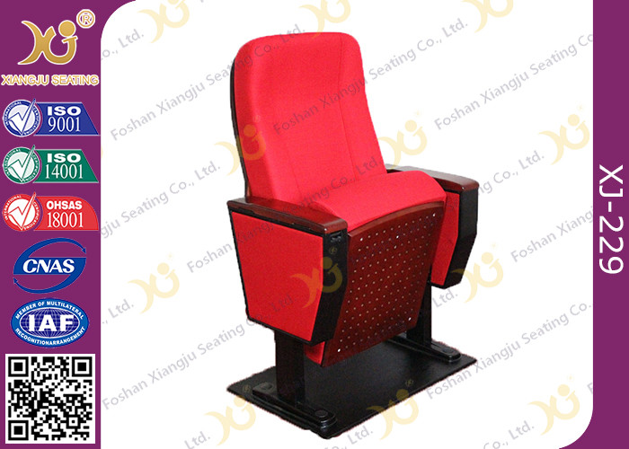 580mm Arm Center To Center Width Movie Theater Seats With Heavy Duty Folding Table On Back