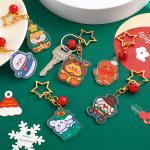 Festive Christmas Snowman Key Ring with Transparent Acrylic and Metal Attachment