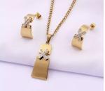 CE Stainless Steel Designer Jewelry X Rhinestone Inlaid Pendant Necklace