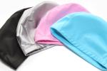 Adult swimming hats new fabric waterproof PU elastic hats ear protect Long Hair