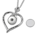 Sublimation Blanks Heart Button Necklace Sublimation Products For Valentine'S