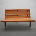 Flange Surface Mounted Outdoor Wooden Bench With Backrest OEM ODM