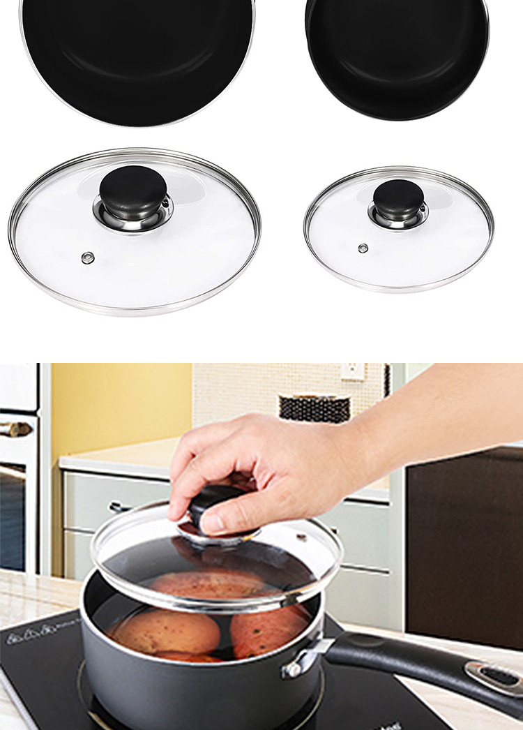 Wholesale Top Seller Black Kitchen Cookware Milk Pot Aluminum Non Stick Sauce Pan Set With Bakelite Handle