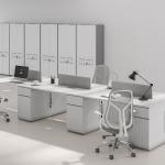 Modern Four-Person Office Desk Contemporary Design Durable MFC Panel Furniture