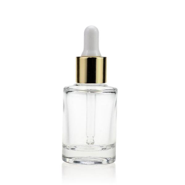 Luxury Cosmetic Packaging Empty Clear Glass Dropper Bottle With Pipette 30ml Oil